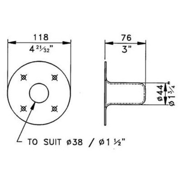 Main product image for Penn-Elcom M1552 Speaker Mounting Top Hat Steel 1-1/ 245-014